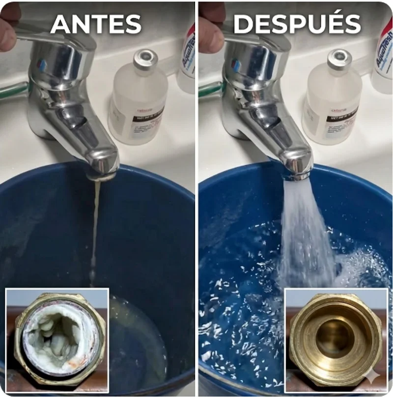 Tubería de cobre obstruida por cal en vivienda de El Albir